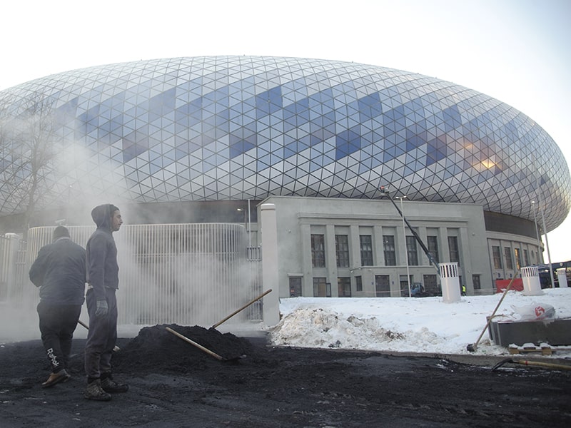 Во дворце спорта будут проводиться баскетбольные и хоккейные матчи, а также концерты. 