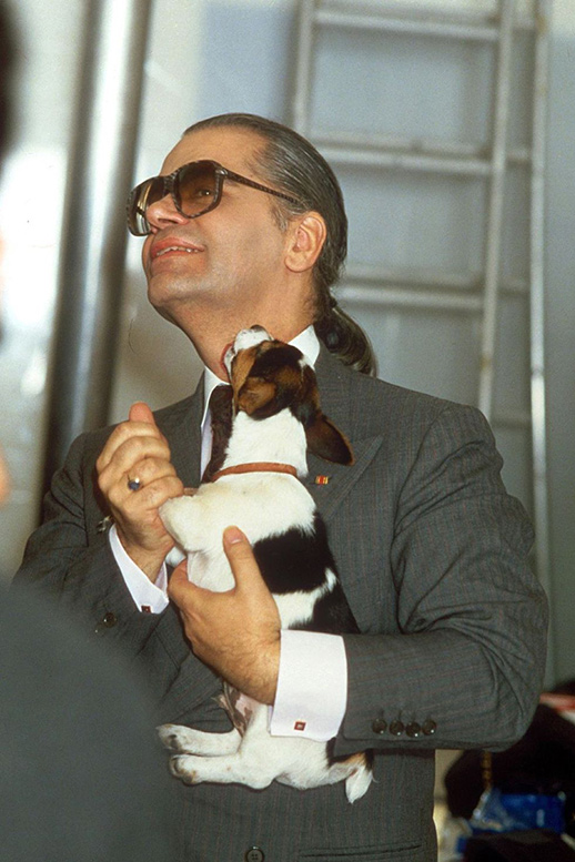 Лагерфельд с собакой, 1987