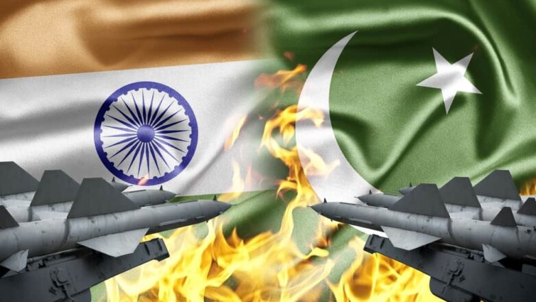 Индия, Пакистан, конфликт, ракеты, флаги