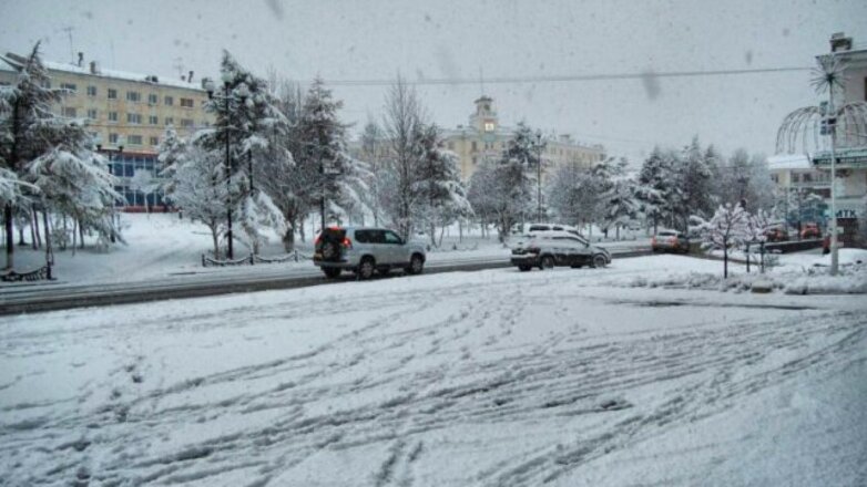 В Магаданской области прошёл снегопад