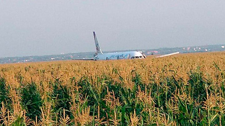 В Жуковском самолёт совершил жёсткую посадку прямо в поле