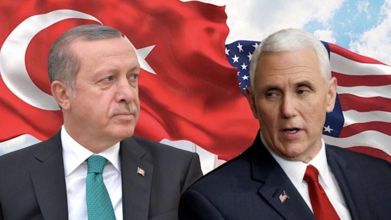 СМИ рассказали детали переговоров Эрдогана и Пенса по Сирии