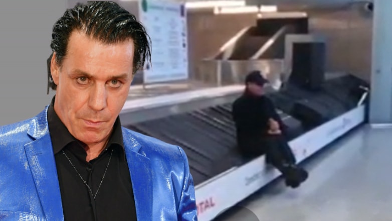 В сети появилось видео катающегося на багажной ленте в Пулково лидера Rammstein