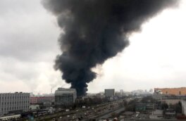 Крупный пожар произошел на складе тканей в Чертаново