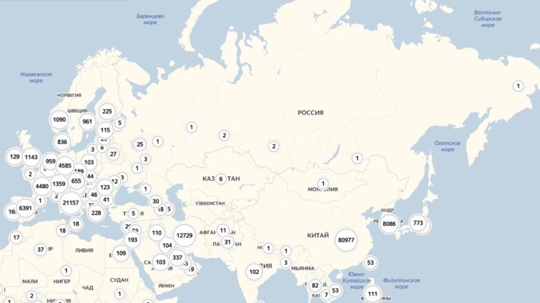 Яндекс опубликовал онлайн-карту распространения коронавируса