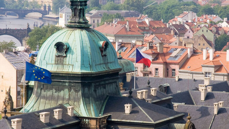 Чехия Прага Евросоюз Флаг