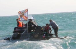 Затонувший в Керченском проливе бронетранспортер вытащили на берег