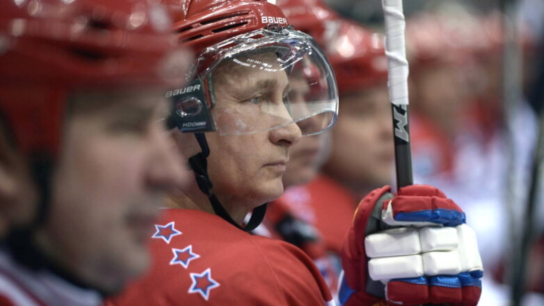 Владимир Путин на гала-матче Ночной хоккейной лиги