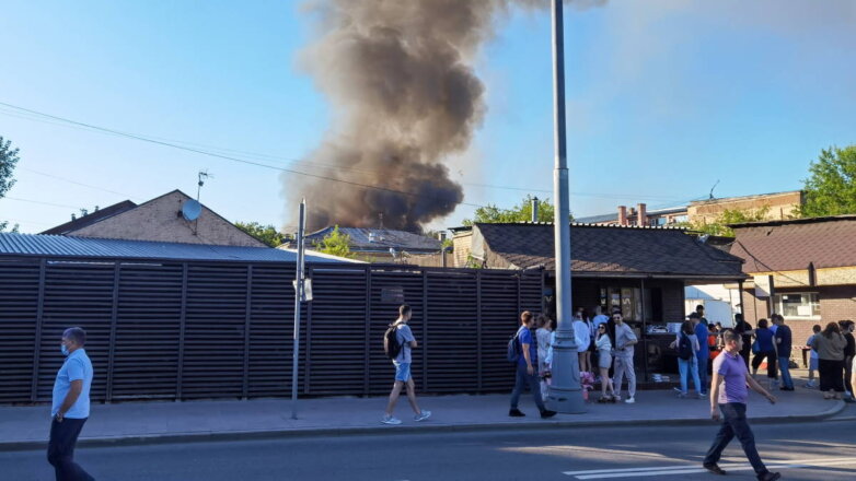Пожар на складе пиротехники в Москве