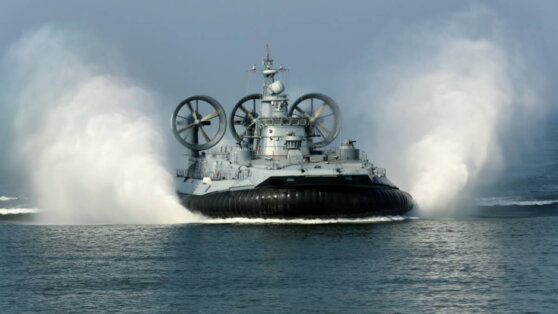 К пляжу в Петербурге причалил десантный корабль, удивив отдыхающих