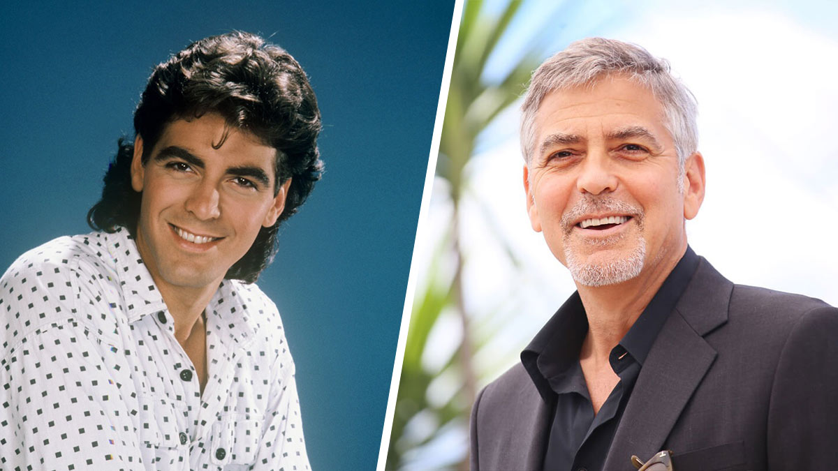 Джордж Клуни в молодости и сейчас