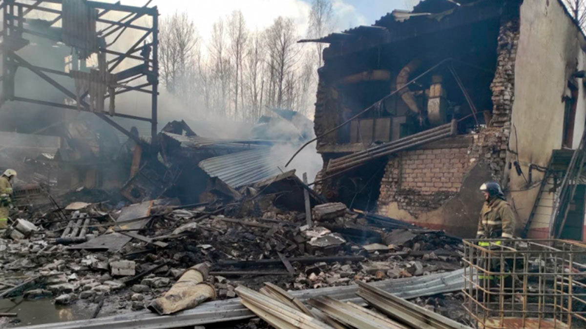 Пожар на заводе в Дзержинске