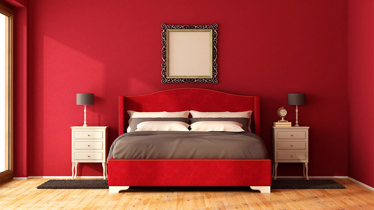 Спальня в красном цвете