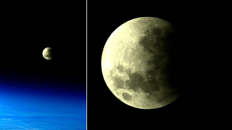 Российский космонавт сфотографировал лунное затмение с борта МКС