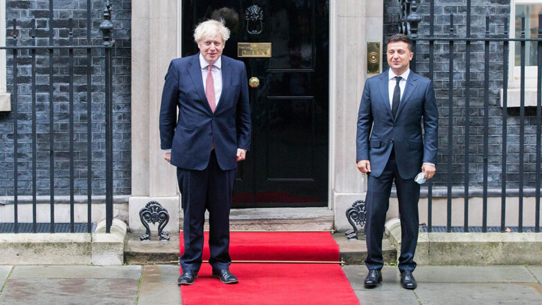 Президент Украины Владимир Зеленский премьер-министр Великобритании Борис Джонсон