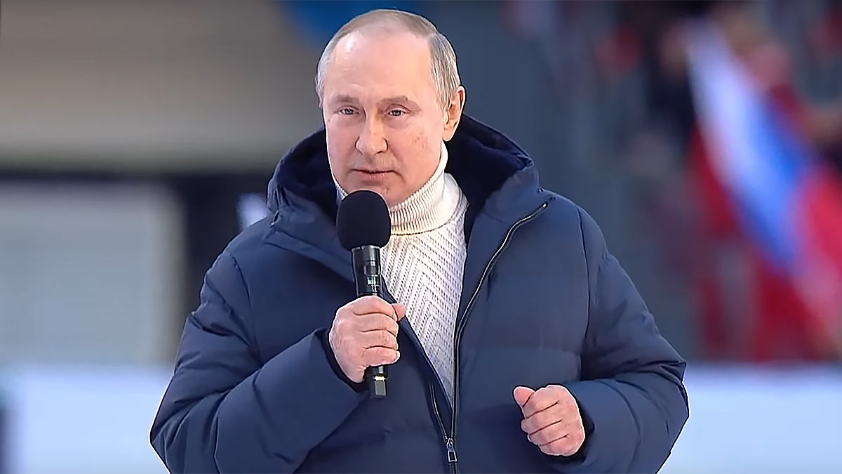 Путин на концерте "Крымская весна" в Лужниках