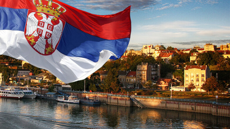 1048605 Сербия флаг город