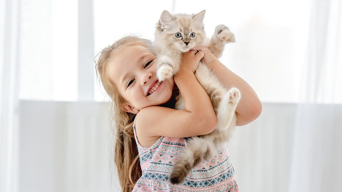 Девочка с котенком на руках