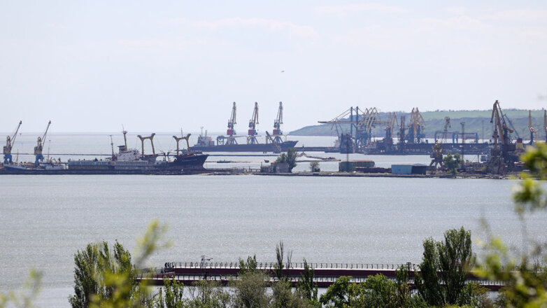 Вид на Мариупольский морской торговый порт.
