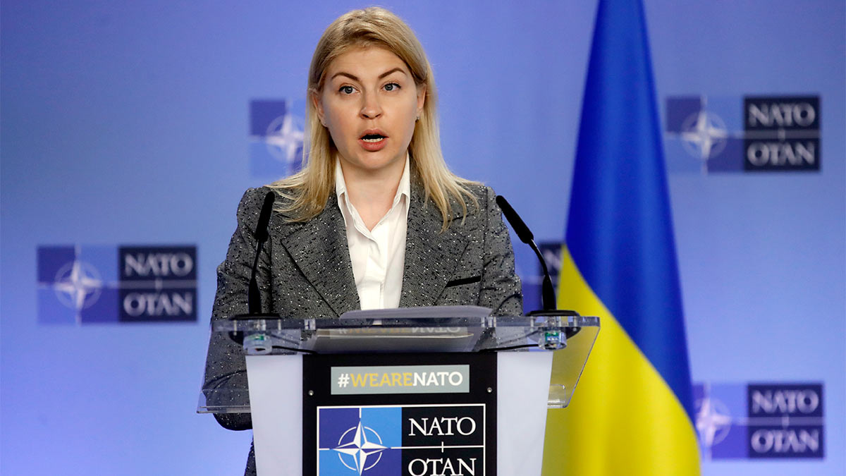 Вице-премьер Украины по вопросам европейской и евроатлантической интеграции Ольга Стефанишина на совместной пресс-конференции с генсеком НАТО