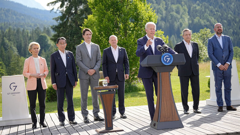 Выступление лидеров стран G7