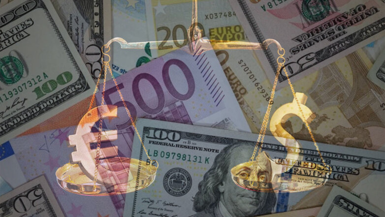 Курсы евро и доллара сравнялись на торгах Мосбиржи