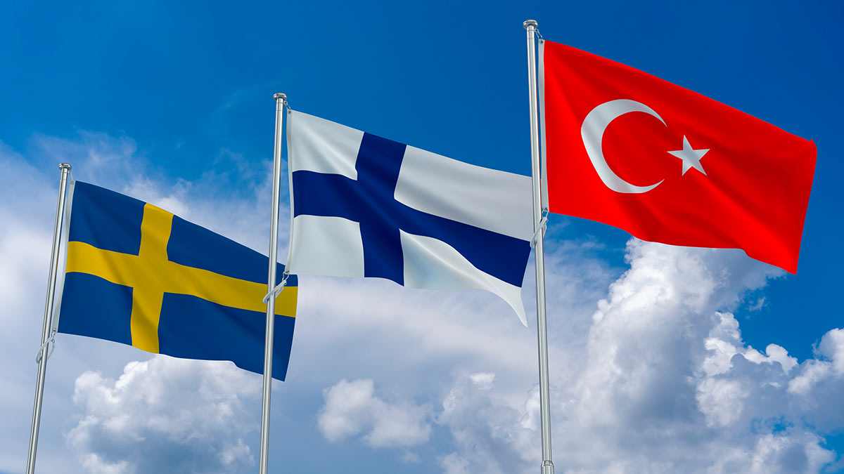 Флаг Швеции и Турции