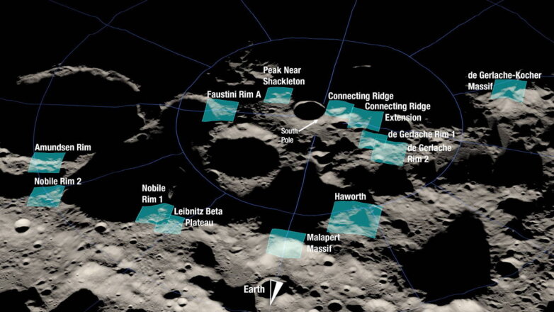 NASA определило 13 возможных мест для высадки человека на Луну в 2025 году