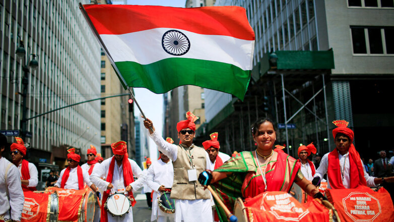 Индийцы в Нью-Йорке на параде в честь Дня Индии