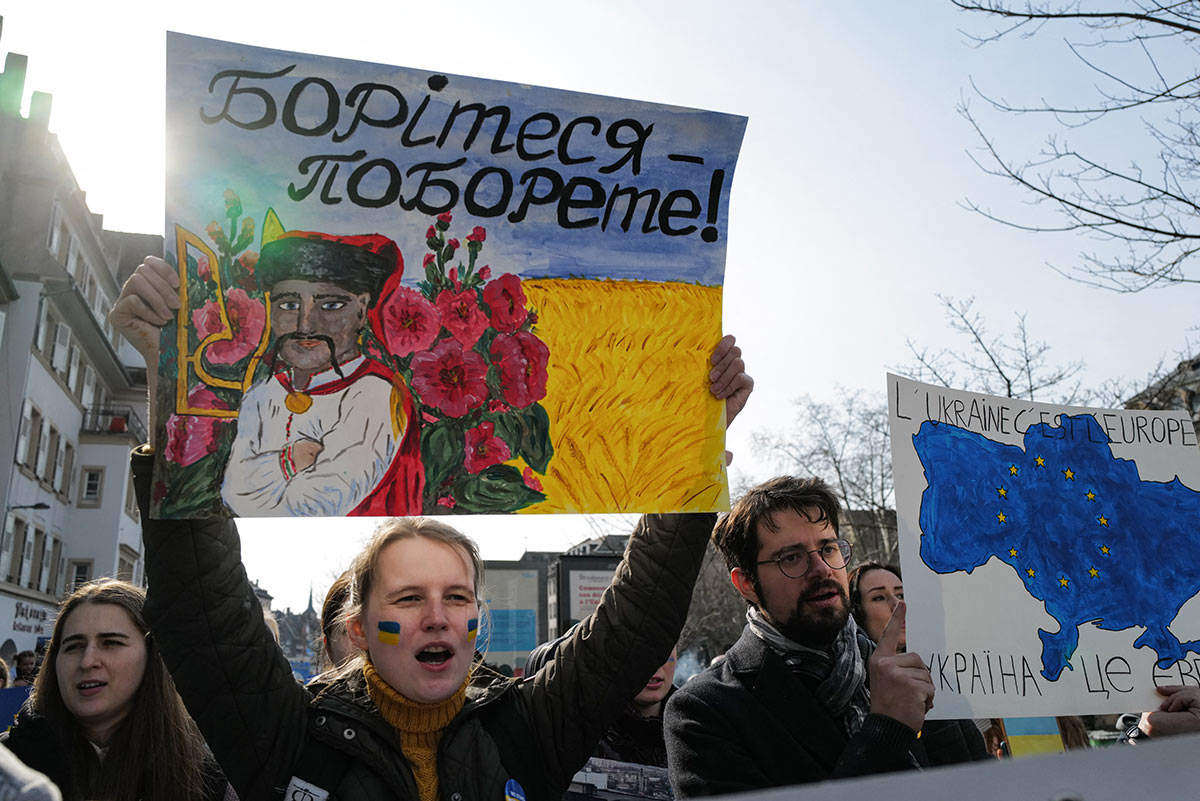 Митинг в поддержку Украины в Страсбурге