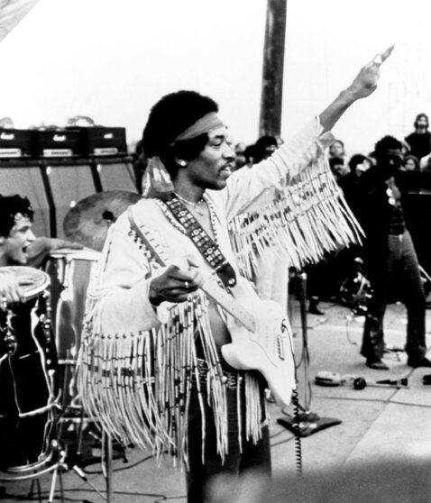 Джими Хендрикс на фестивале, Вудсток, 1969 год