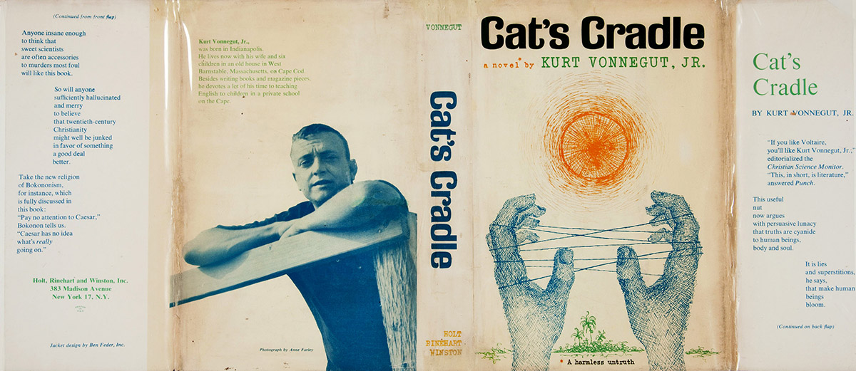 Суперобложка первого издания романа "Кошачья колыбель" (1963) американского писателя Курта Воннегута.