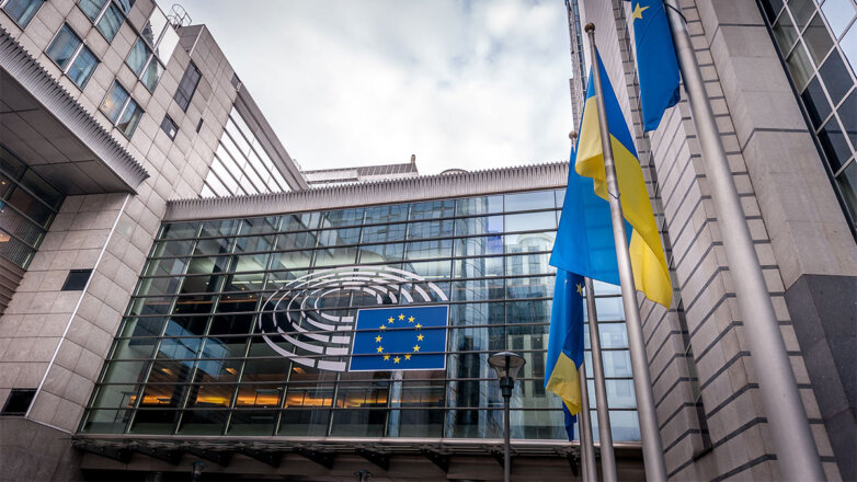 1244775 Европа Украина здание флаги ЕС