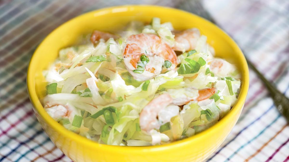 Салат из капусты с креветками, пошаговый рецепт с фотографиями – Европейская кухня: Салаты. «Еда»