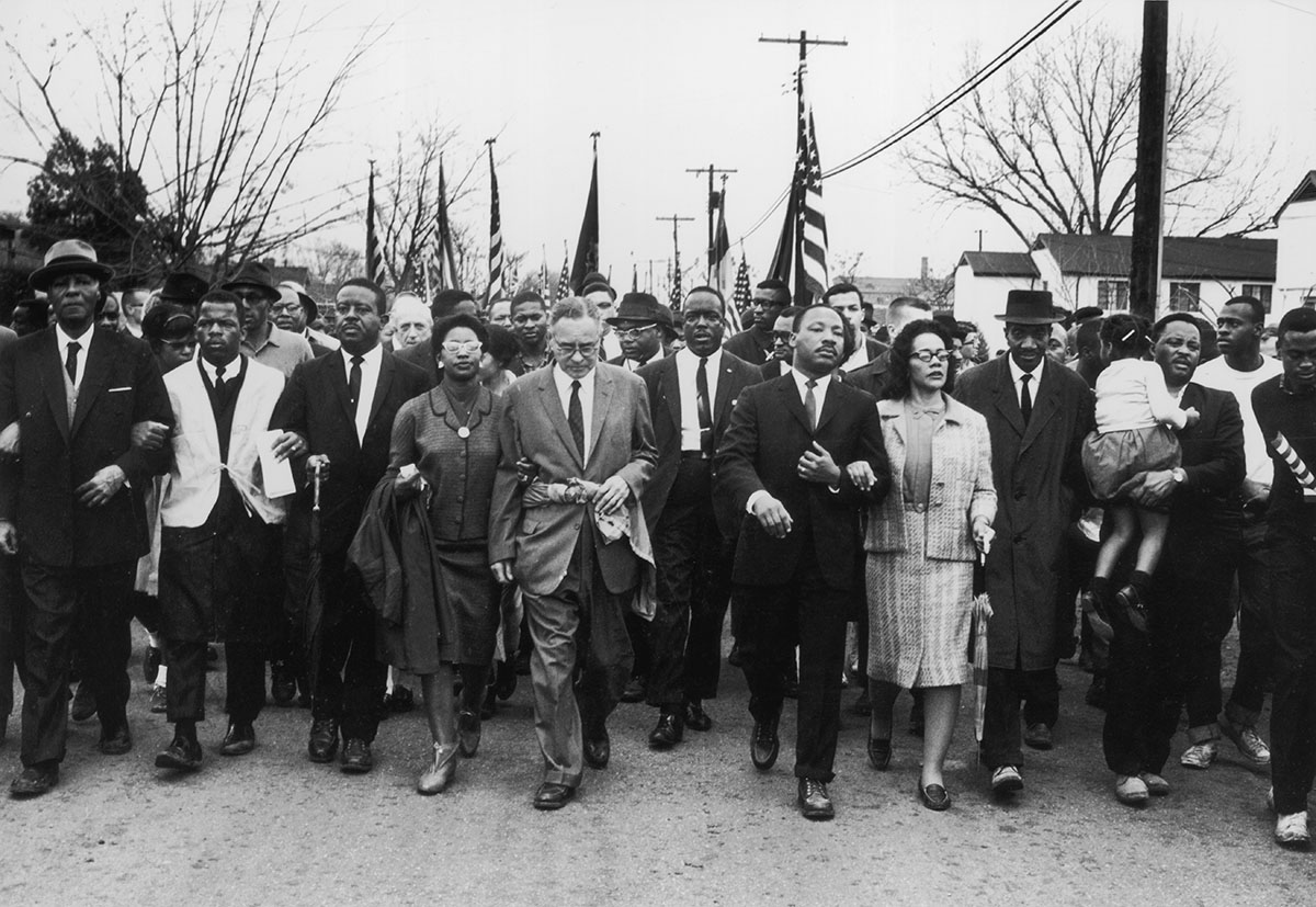 Мартин Лютер Кинг на марше за право голоса чернокожих