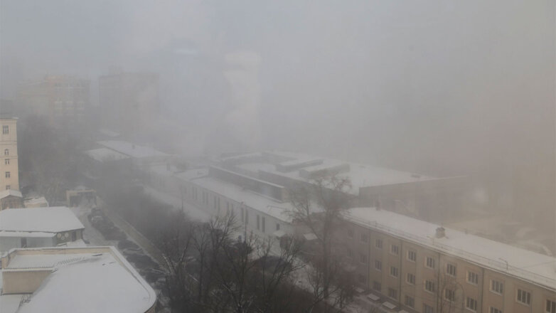 Сильный туман в Москве