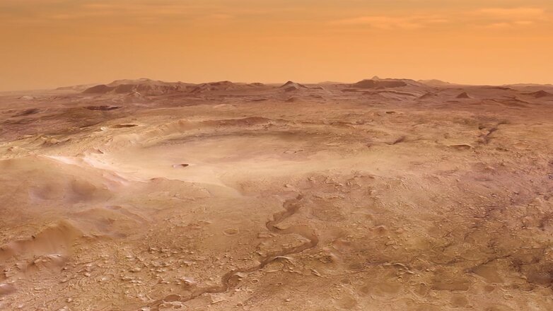Ученые показали полет над марсианским кратером Эзеро