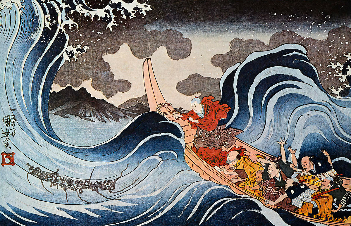 Гравюра с изображением японского монаха Нитирэна
