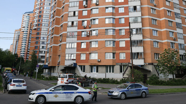 Последствия атаки беспилотников в Москве