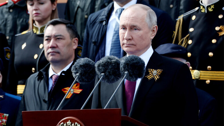 Выступление президента России Владимира Путина во время парада Победы в Москве