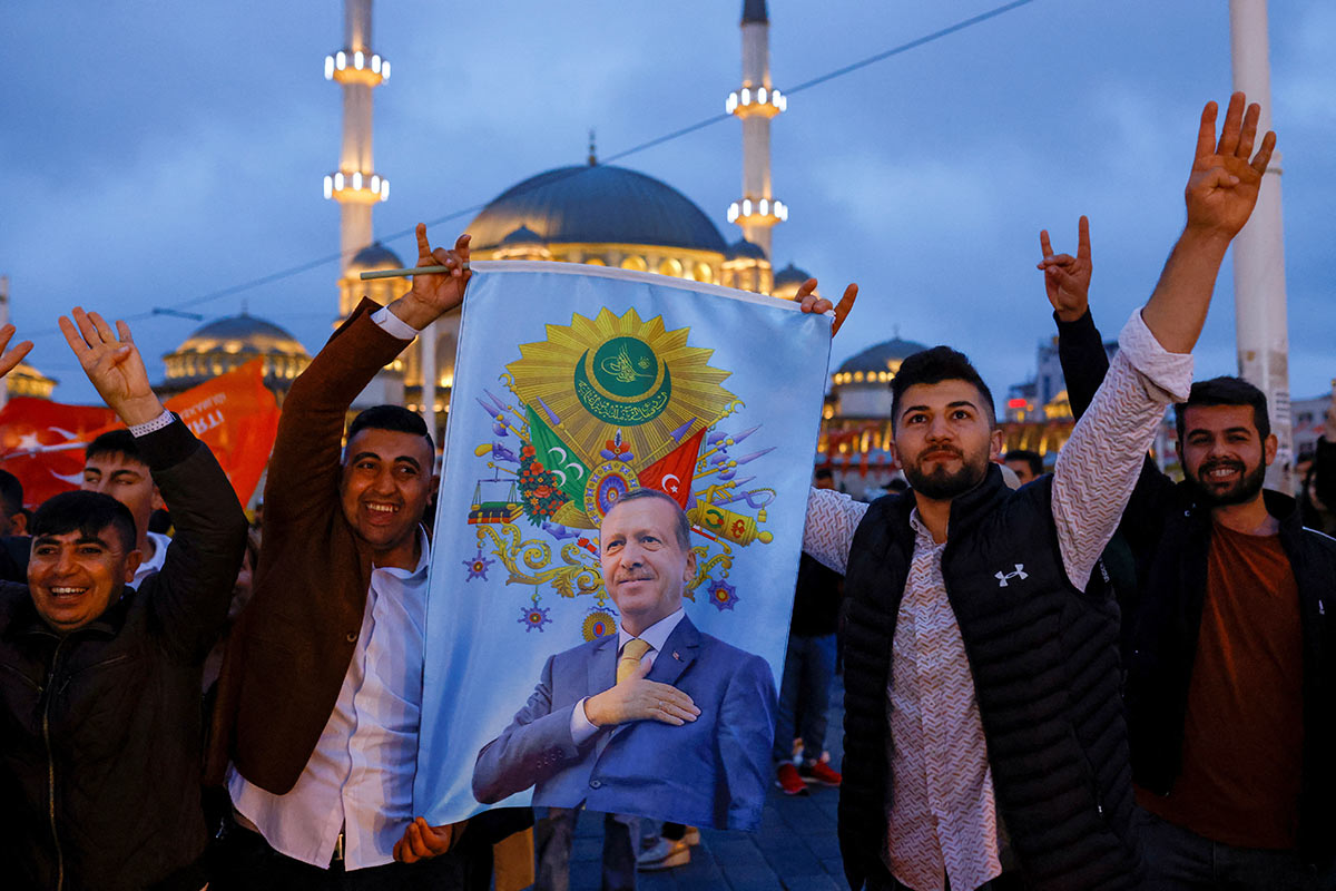 Сторонники президента Турции Реджепа Эрдогана