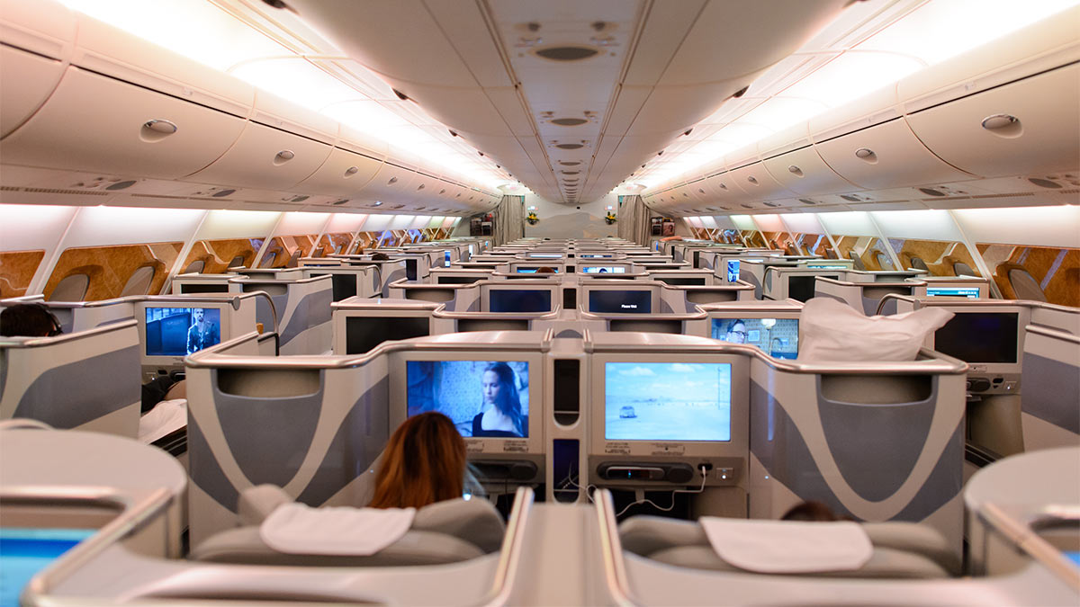 Салон бизнес-класса самолета Airbus A380