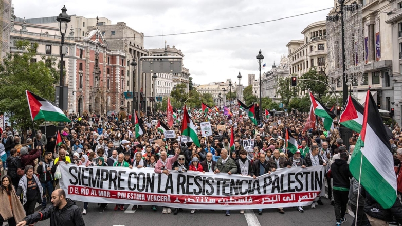 РИА Новости: тысячи человек в Мадриде вышли на митинг в поддержку Палестины