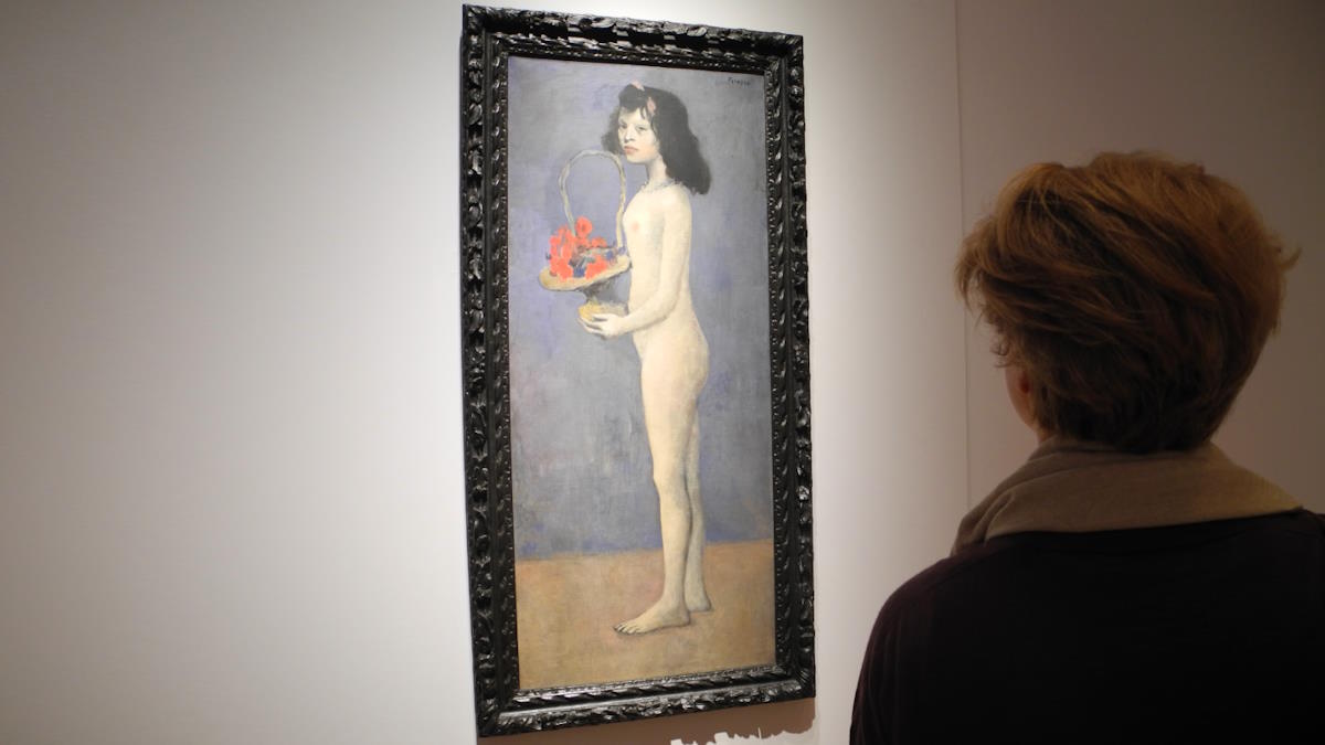 Картина Пабло Пикассо "Молодая девушка с цветочной корзиной"