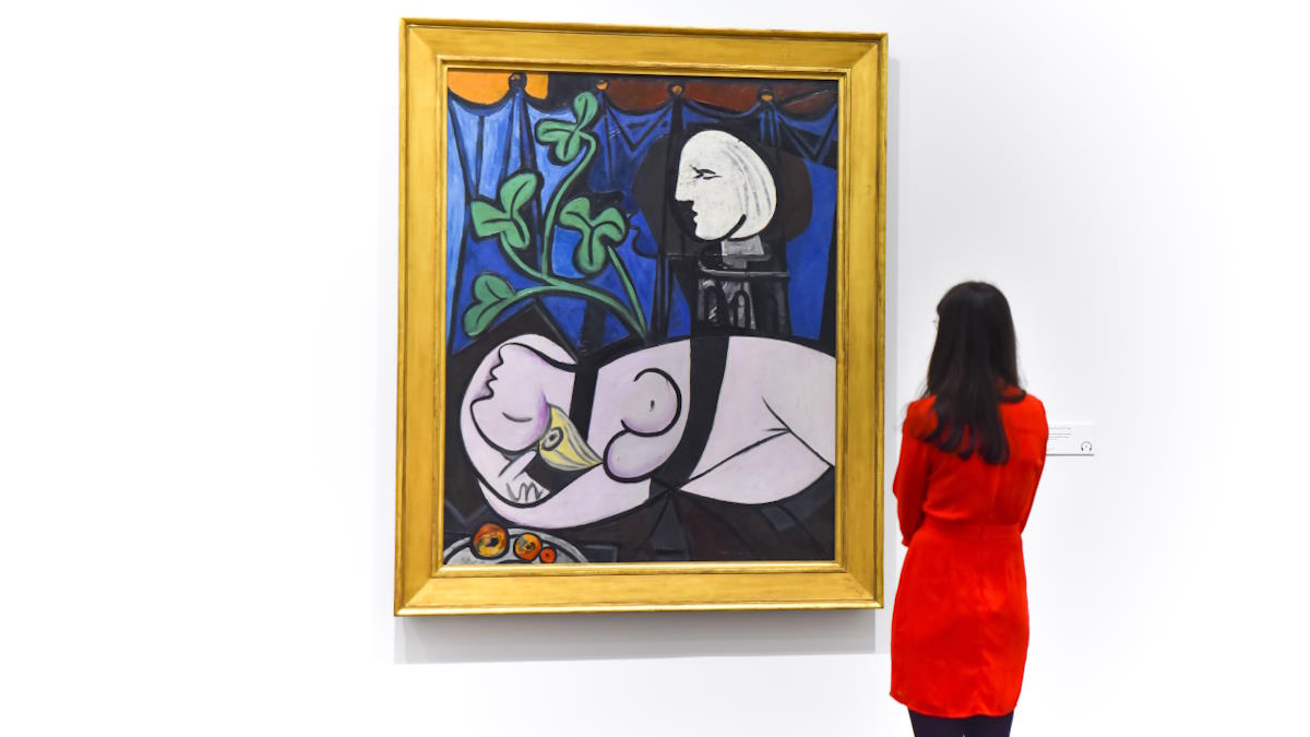 Картина Пабло Пикассо "Обнаженная, зеленые листья и бюст"