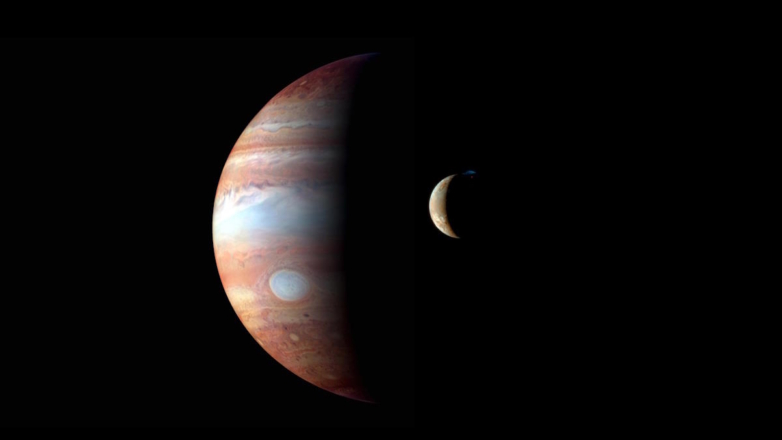Планета Юпитер и спутник Ио