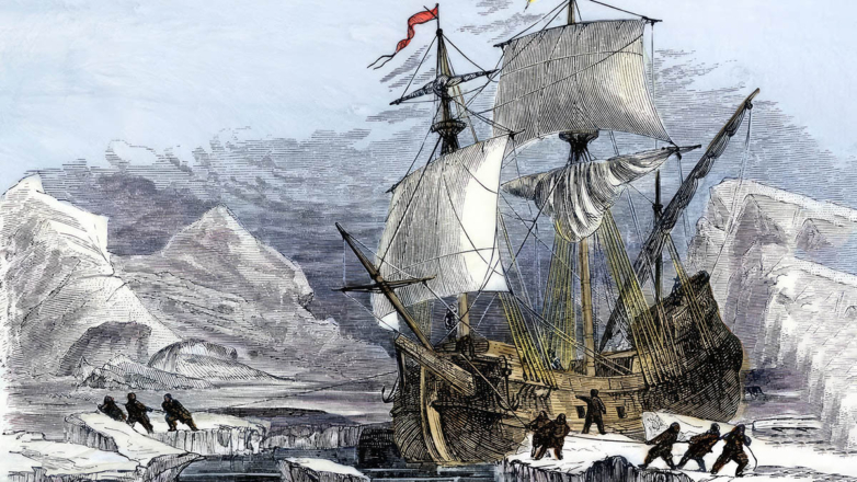 Экспедиция Виллема Баренца (1550-1597) по арктическим льдам к Новой Земле в поисках прохода на северо-восток, 16 век.