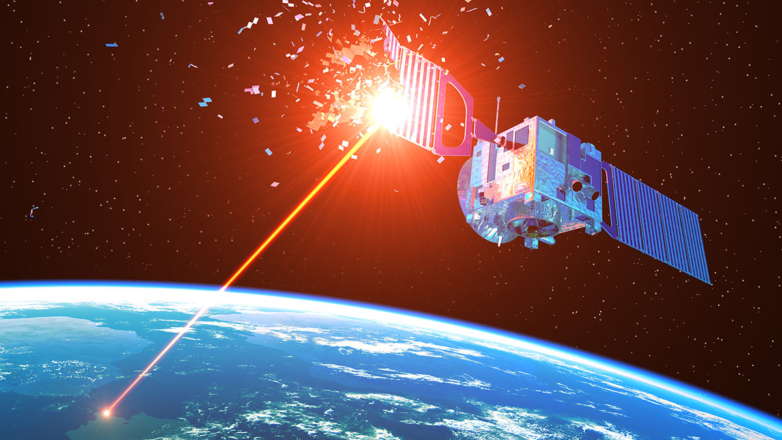 Лазерное оружие уничтожает космический спутник