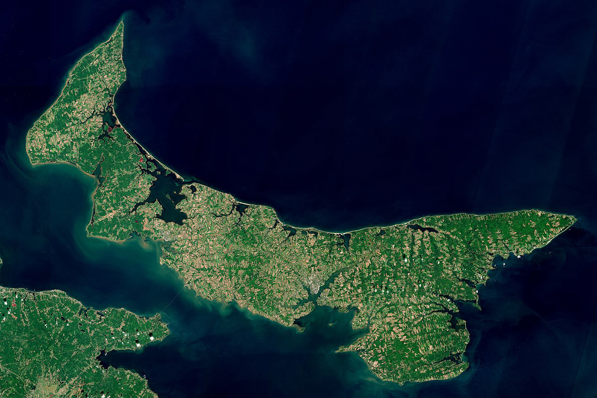Остров Принца Эдуарда (снимок из космоса), где U-262 должна была встретится с беглецами