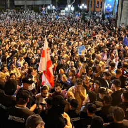 СМИ: полиция избила главу крупнейшей оппозиционной партии на митинге в Тбилиси